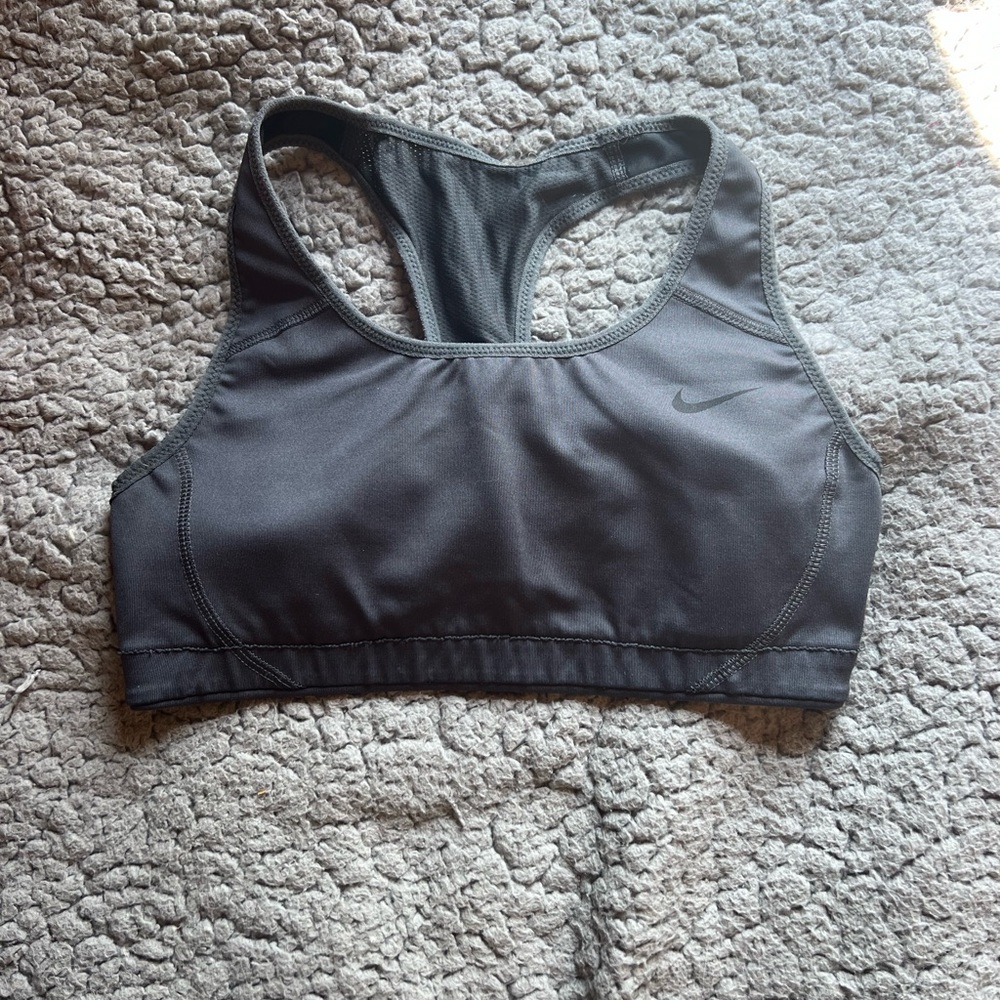 Gray Nike sports bra